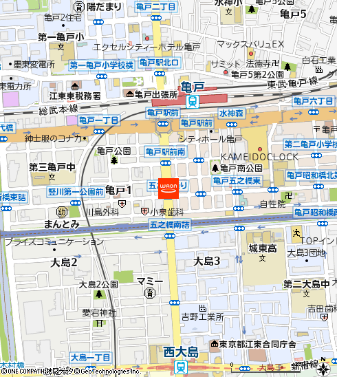 まいばすけっと江東亀戸6丁目店付近の地図